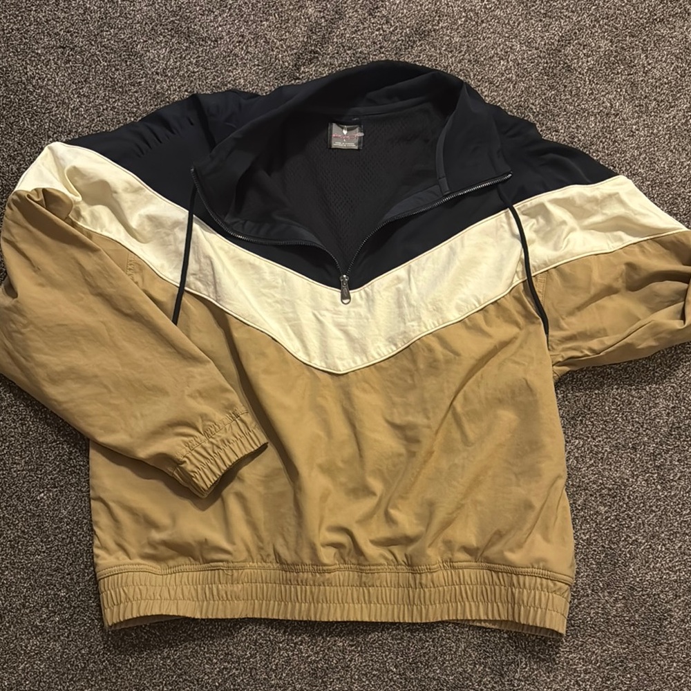 Black and Tan Colorblock Windbreaker